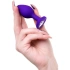 Silicone Anal Dilator with Crystal Heart Diamond Heart Purple S [6]