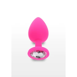 Dilyana- Silicone anal dilator with crystal Diamond Booty Jewel L pink