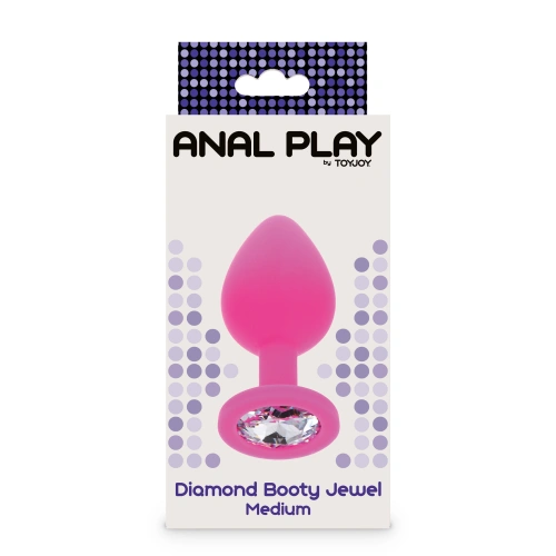 Dilyana- Silicone anal dilator with crystal Diamond Booty Jewel M pink [4]