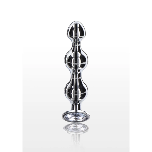 Metal Anal Toy with Clear Crystal Diamond Star Beads L [1]