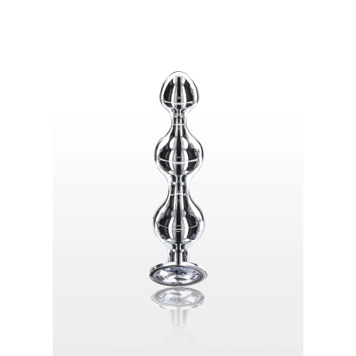 Metal Anal Toy with Clear Crystal Diamond Star Beads M [1]