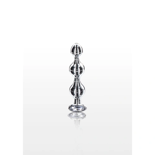 Metal anal toy with clear crystal Diamond Star Beads S [1]