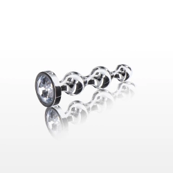Metal anal toy with clear crystal Diamond Star Beads S