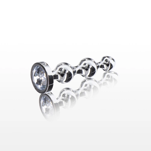 Metal anal toy with clear crystal Diamond Star Beads S