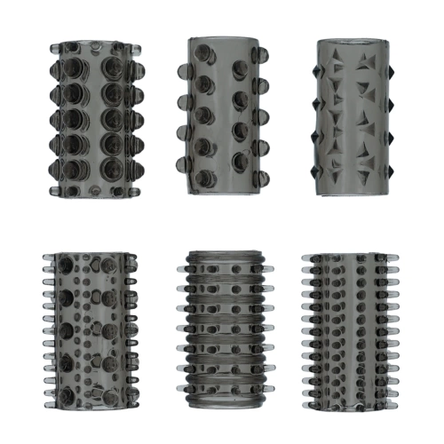 Set of penis thickeners Power 6 pcs. half black colour