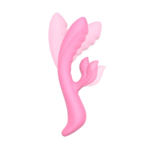 Nina - The Belle Pink Rechargeable Silicone Rabbit Vibrator with Back and forth Motions [1]
