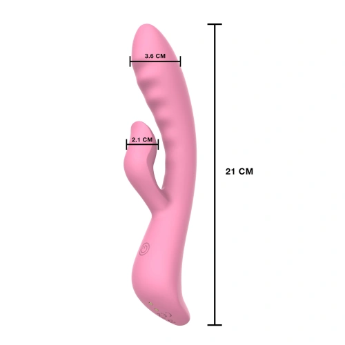 Nina - The Belle Pink Rechargeable Silicone Rabbit Vibrator with Back and forth Motions [5]