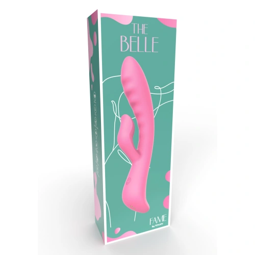 Nina - The Belle Pink Rechargeable Silicone Rabbit Vibrator with Back and forth Motions [6]