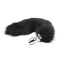 Small butt plug in silver with fluffy long tail T4L