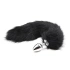 Small butt plug in silver with fluffy long tail T4L