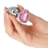 Small metal butt plug jewel with pink crystal heart T4L [2]