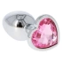 Small metal butt plug jewel with pink crystal heart T4L Small metal butt plug jewel with pink crystal heart T4L