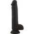 Flexible dildo with vacuum base made of 100% silicone Brush Black