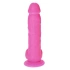 Flexible dildo with vacuum base made of 100% silicone Brush Pink [1]