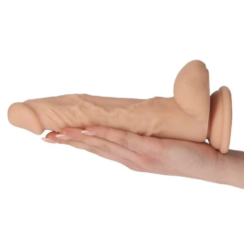 Long Stocky Flesh flexible silicone vacuum base dildo [5]