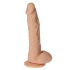 Long Stocky Flesh flexible silicone vacuum base dildo