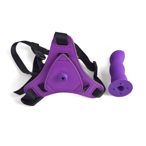 Strapon belt with embossed Active purple dildo [3]