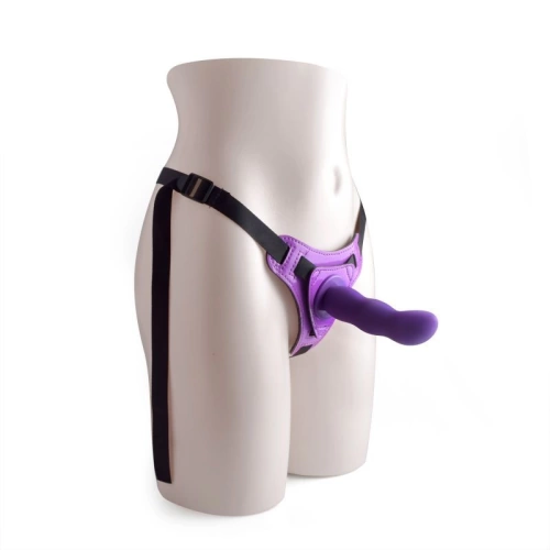 Strapon belt with embossed Active purple dildo