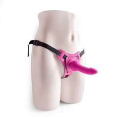 T4L Pink Silicone Dildo Strapon Penis Belt