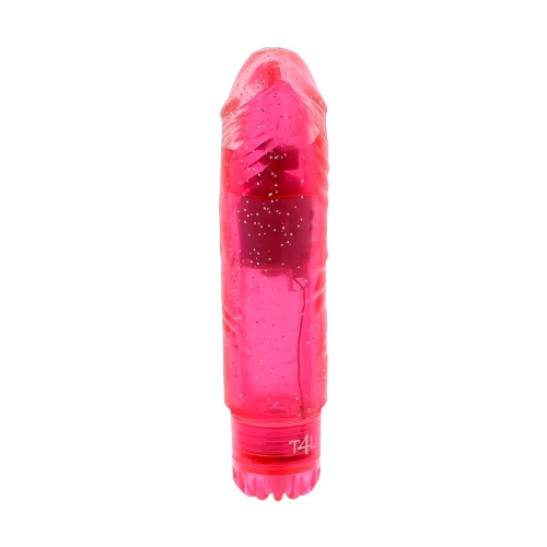 Small jelly vibrator Gleamy Glitter pink [2]