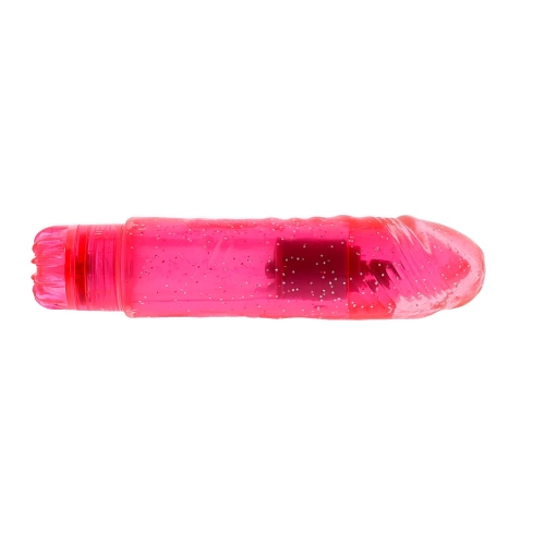 Small jelly vibrator Gleamy Glitter pink [3]