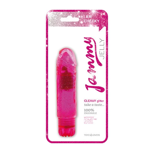 Small jelly vibrator Gleamy Glitter pink [5]