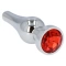 Butt plug with red crystal Ace Of Spades silver