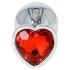 Metal butt plug jewelry with red heart crystal at the base [4]
