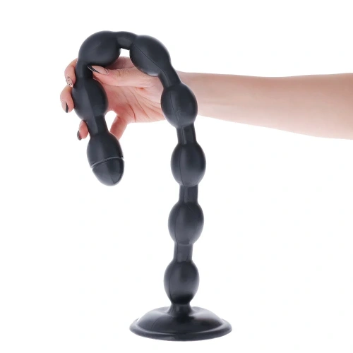 Long anal rosary Monolite Taranaki 52 cm. Black [1]