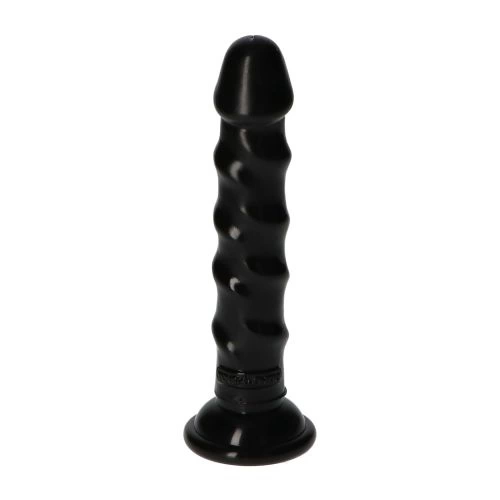 Veronica color Small embossed anal dildo with vacuum base Ugo black