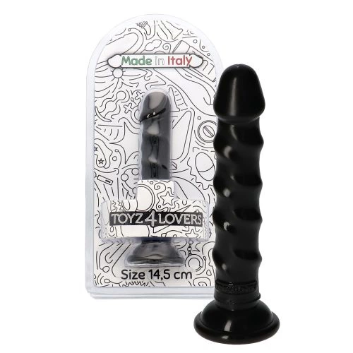 Veronica color Small embossed anal dildo with vacuum base Ugo black [6]