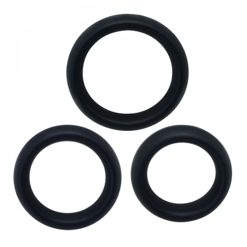 Nina - Set of 3 wide silicone penis rings Timeless 0801 black [1]
