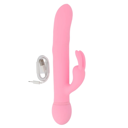 Funny Madness Rechargeable Silicone Rabbit Vibrator with Rotating Beads [8]