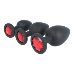 3 pcs anal silicone toys with Virgite E13 crystal