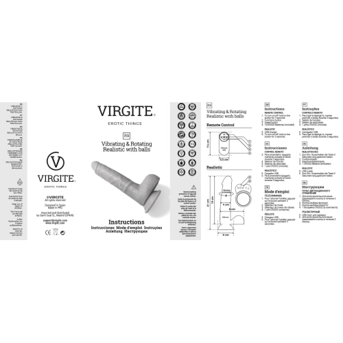 Nina - Rechargeable realistic dildo with rotation function and Virgite R9 remote control [6]