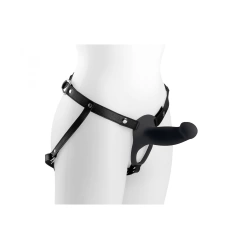 Strap-on belt with hollow silicone dildo Virgite H1
