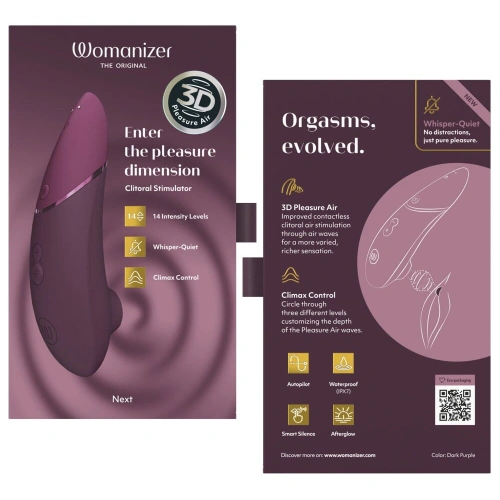 Luxury non-contact clitoral stimulator with spare attachment Womanizer Next purple [11]