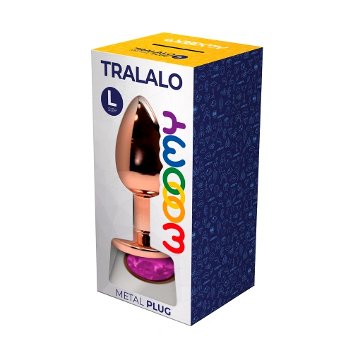 Color* Dilyana- Metal anal dilator with pink crystal Woomy Tralalo L golden [4]