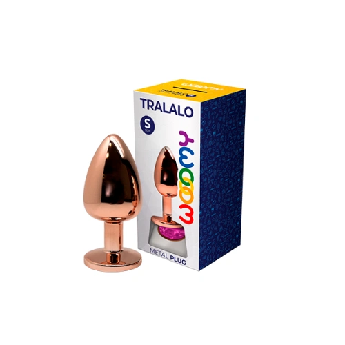 Color* Dilyana- Metal anal dilator with pink crystal Woomy Tralalo S golden [3]