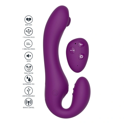 Nina - Vibrating double strapless dildo with Xocoon remote [13]