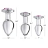 Set of 3 Booty Sparks Pink Gem glass butt plug with pink crystal [1]
