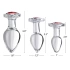 Dilyana- Set of 3 glass anal dilators with a red crystal heart Booty Sparks Red Heart [3]