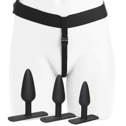 3 pcs silicone anal dilators with Bum-Tastic belt