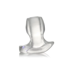 Illuminated in 3 colors flexible butt plug with opening Light Tunnel M transparent