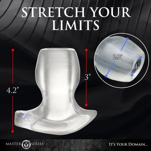 Illuminated in 3 colors flexible butt plug with opening Light Tunnel M transparent [4]