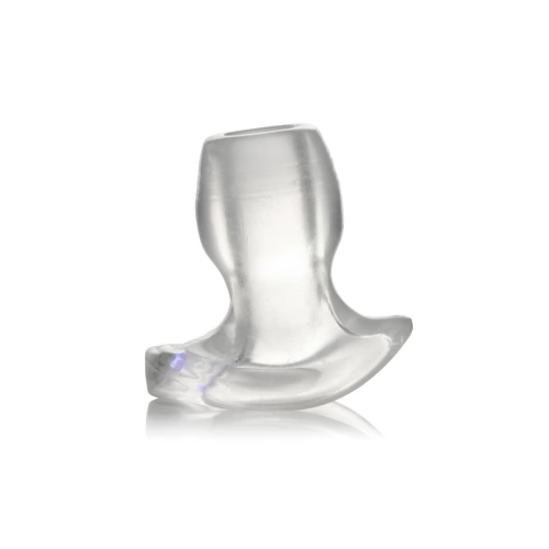 Illuminated in 3 colors flexible butt plug with opening Light Tunnel M transparent