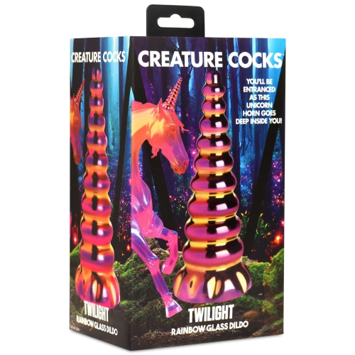 Nina - embossed glass dildo Creature Cocks Twilight [11]