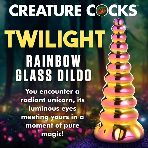 Nina - embossed glass dildo Creature Cocks Twilight [7]