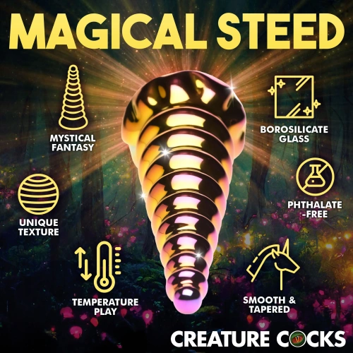 Nina - embossed glass dildo Creature Cocks Twilight [8]
