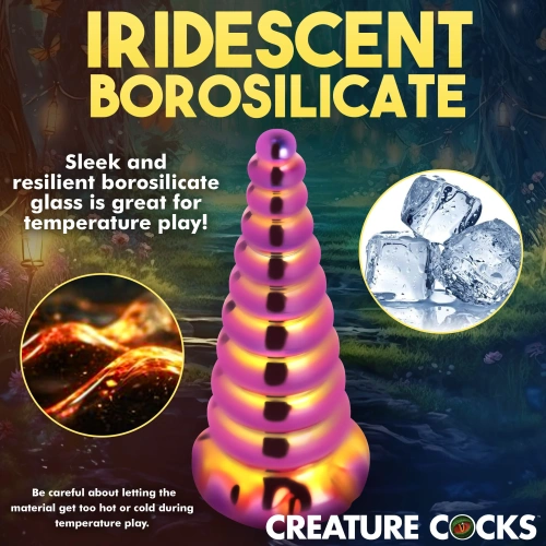 Nina - embossed glass dildo Creature Cocks Twilight [9]